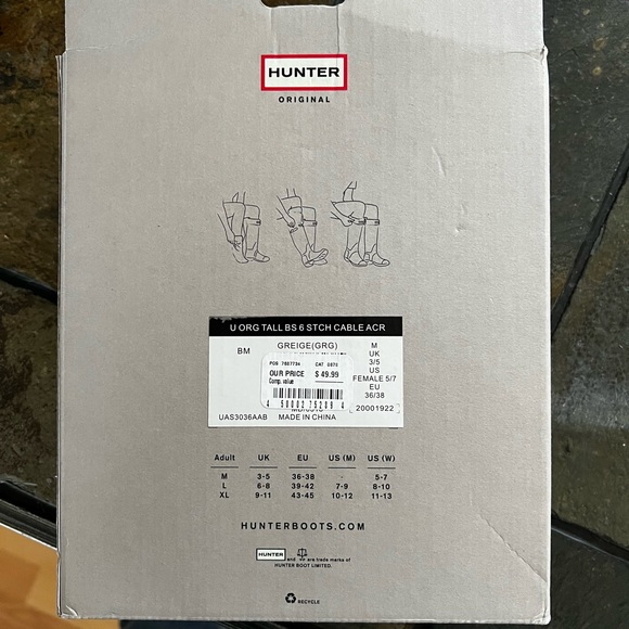 Hunter boot socks, fleece size M - Picture 2 of 5